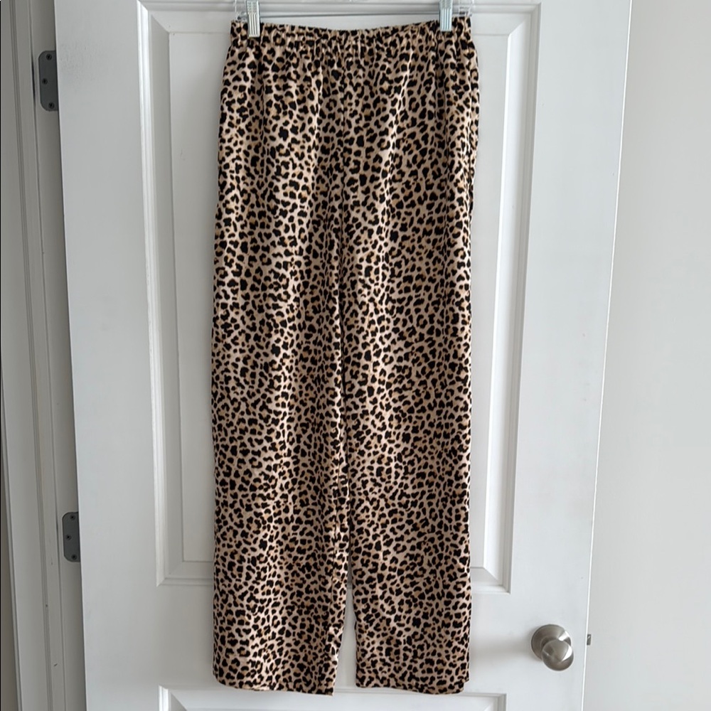 Leopard Print Satin Lounge Pants